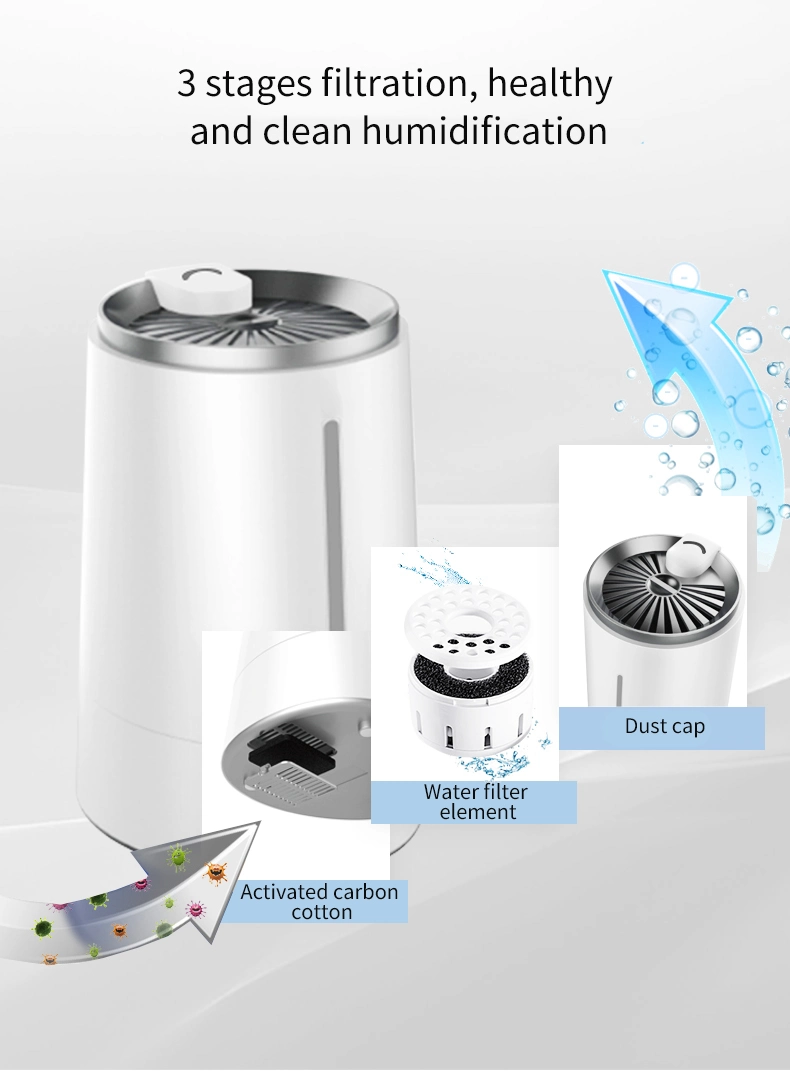 OEM Manufacture Room Humidity Control Cold Mist 4000ml Ultrasonic Humidifier